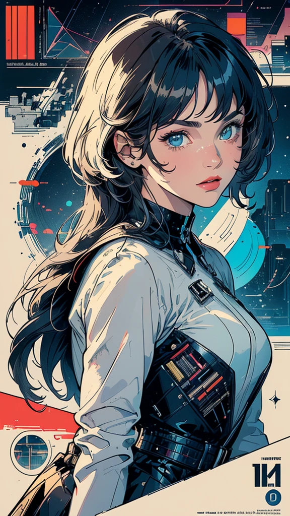 (((masterpiece, highest quality))),(((solo:1.2))),(((1girl:1.2))),32k wallpaper, very detailed, poster, vintage science fiction, 1960s,(((((geometric cinematic movie poster))))), (bauhaus), shape,(((abstract))), mid century modern, movie poster, vintage, Perfect Lady,1970's, halftone, speech bubble,(((portfolio,Close-up))),((((more various angle)))),(((bust up))),((highlight)),Vast landscape,((((heterochromia)))),(((complete. detailed face))),(((Extremely talented))),(((most complecated machine))),((Overall colorfully))