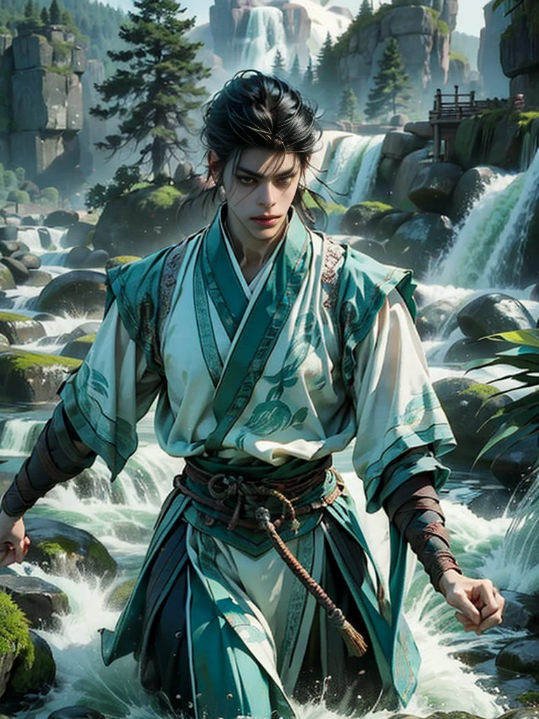 Yichen, a handsome young man from Danzhongyuan
In the midst of an ancient village surrounded by mountains, Yichen, a sixteen-year-old young man stood towering by the stream. The clear water reflected his face as magnificent as a painting, his complexion was smooth, his black eyes were shining sharply, his black hair was long dashing. Tie it up with a bright red bow.
He wore a light blue antique Chinese dress, made of light texture, fluttering in the wind, the long, ankle-length hem, on the waist adorned with an emerald jade belt. Some of his hair released a flute and mingled with a thin veil embellished with gold floral motifs.
Yichen stood still, staring at the vast sky, speechless. The atmosphere around him was full of peace and quiet. The sound of birds singing in the forest, the sound of water flowing from the stream, all were heart-warming melodies of nature.
He is like a dream image that has fallen out of the past, his magnificent face, combined with a vintage Chinese dress, makes him look even more seductive. The breeze blows through the waving of the hem and sheer fabric, revealing his symmetrical physique.
Yichen, a young boy full of secrets, a beautiful face like a goddess, but his glint is obscured by sadness. What will his story be next?
elaboration
Her black hair was long, tied up in a bright red bow.
The eyes are completely black, with a sharp glow.
Whiteness of the skin
Light Blue Antique Chinese Dress
Lightweight fabric, swaying in the wind
Emerald Green Jade Belt
Thin airy fabric is decorated with a golden floral pattern.
Elegant posture. Basics
Mourning Glitter Mysterious
atmospheric
Ancient village
streams
Fattening the mountain
woodland
Wide sky
Fresh air
Quiet
undisturbed
temperament
picturesque
undercover
grieved
graceful
dignified