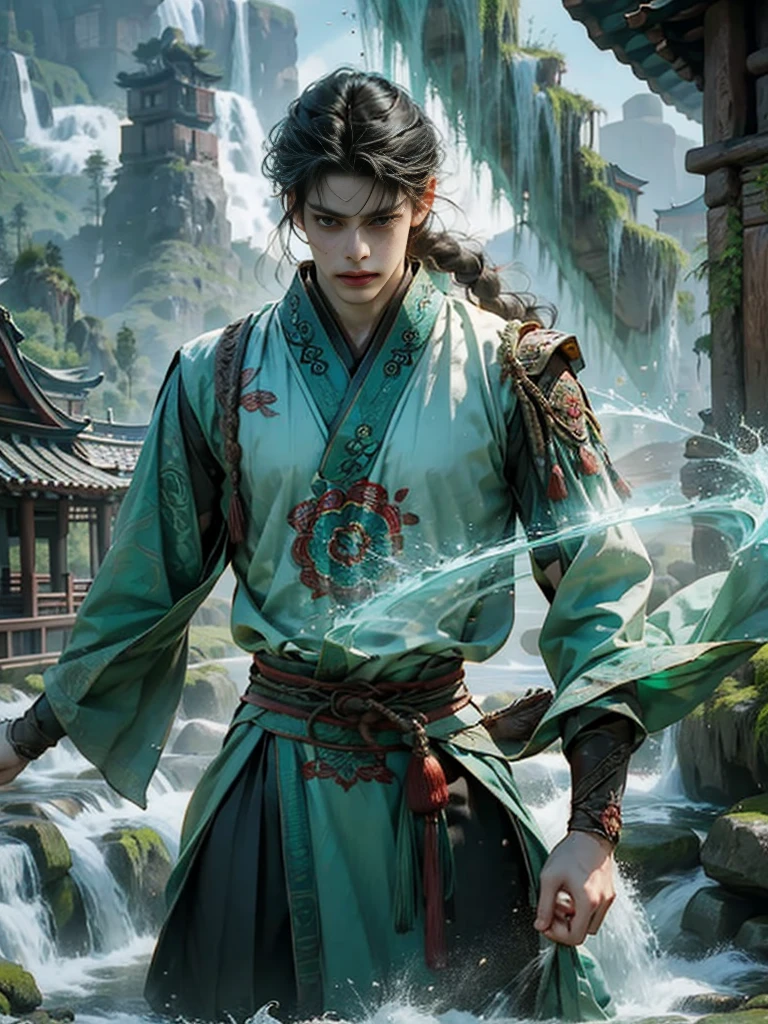 Yichen, the handsome man from Danzhongyuan
In the midst of an ancient village surrounded by mountains, Yichen, a sixteen-year-old man stood towering by the stream. The clear water reflected his face as magnificent as a painting, his complexion was smooth, his black eyes were shining sharply, his long black hair was tied. Gather it with a bright red bow.
He wore a light blue antique Chinese dress, made of light texture, fluttering in the wind, the long, ankle-length hem, on the waist adorned with an emerald jade belt. Some of his hair released a flute and mingled with a thin veil embellished with gold floral motifs.
Yichen stood still, staring at the vast sky, speechless. The atmosphere around him was full of peace and quiet. The sound of birds singing in the forest, the sound of water flowing from the stream, all were heart-warming melodies of nature.
He is like a dream image that has fallen out of the past, his magnificent face, combined with a vintage Chinese dress, makes him look even more seductive. The breeze blows through the waving of the hem and sheer fabric, revealing his symmetrical physique.
Yichen, a man full of secrets, a face as beautiful as a goddess, but his glint is obscured by sadness. What will his story be next?
elaboration
Her black hair was long, tied up in a bright red bow.
The eyes are completely black, with a sharp glow.
Whiteness of the skin
Light Blue Antique Chinese Dress
Lightweight fabric, swaying in the wind
Emerald Green Jade Belt
Thin airy fabric is decorated with a golden floral pattern.
Elegant posture. Basics
Mourning Glitter Mysterious
atmospheric
Ancient village
streams
Fattening the mountain
woodland
Wide sky
Fresh air
Quiet
undisturbed
temperament
picturesque
undercover
grieved
graceful
dignified
