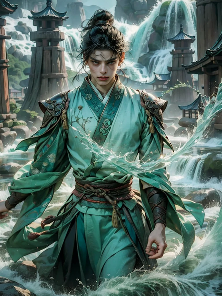 Yichen, the handsome man from Danzhongyuan
In the midst of an ancient village surrounded by mountains, Yichen, a sixteen-year-old man stood towering by the stream. The clear water reflected his face as magnificent as a painting, his complexion was smooth, his black eyes were shining sharply, his long black hair was tied. Gather it with a bright red bow.
He wore a light blue antique Chinese dress, made of light texture, fluttering in the wind, the long, ankle-length hem, on the waist adorned with an emerald jade belt. Some of his hair released a flute and mingled with a thin veil embellished with gold floral motifs.
Yichen stood still, staring at the vast sky, speechless. The atmosphere around him was full of peace and quiet. The sound of birds singing in the forest, the sound of water flowing from the stream, all were heart-warming melodies of nature.
He is like a dream image that has fallen out of the past, his magnificent face, combined with a vintage Chinese dress, makes him look even more seductive. The breeze blows through the waving of the hem and sheer fabric, revealing his symmetrical physique.
Yichen, a man full of secrets, a face as beautiful as a goddess, but his glint is obscured by sadness. What will his story be next?
elaboration
Her black hair was long, tied up in a bright red bow.
The eyes are completely black, with a sharp glow.
Whiteness of the skin
Light Blue Antique Chinese Dress
Lightweight fabric, swaying in the wind
Emerald Green Jade Belt
Thin airy fabric is decorated with a golden floral pattern.
Elegant posture. Basics
Mourning Glitter Mysterious
atmospheric
Ancient village
streams
Fattening the mountain
woodland
Wide sky
Fresh air
Quiet
undisturbed
temperament
picturesque
undercover
grieved
graceful
dignified