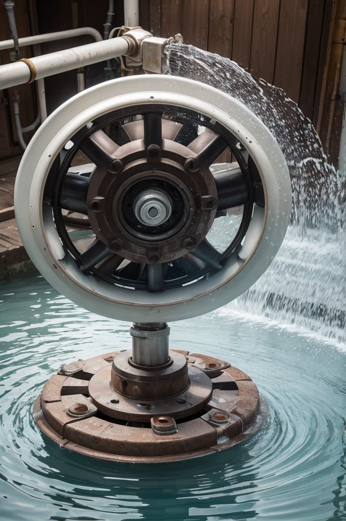Broken centrifugal pump leaking water