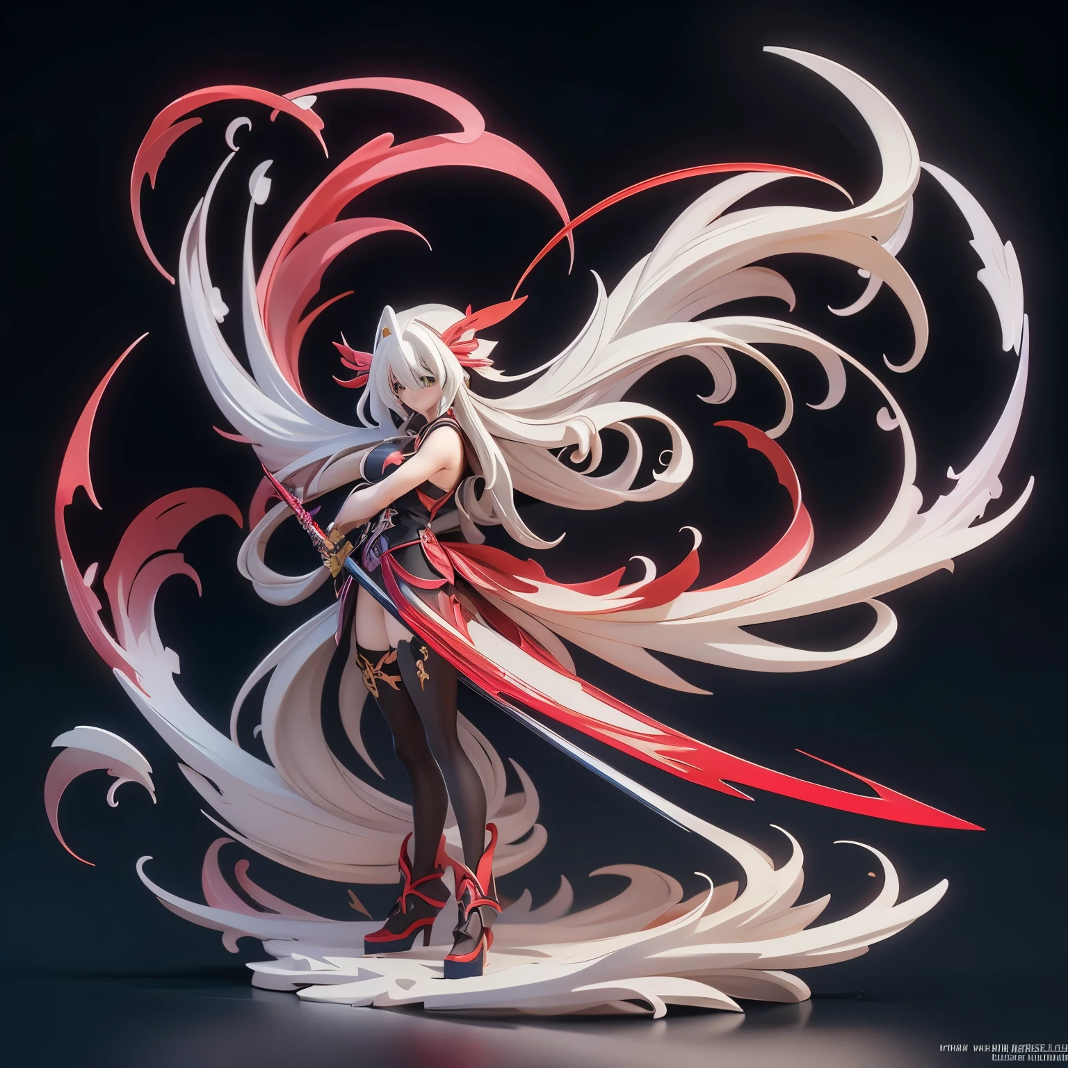 cabelo vermelho、Anime character holding sword in hand, guilty equipment art direction, guilty gear effort splash art, Detailed digital animation artwork, arte detalhada de personagem de anime, Arte impressionante de personagens, Autor：Yang Jie, 2. Arte finala da fantasia do anime do cgi 5D, Epic and beautiful character art, Melhores sites de arte para fan art, estilo de arte de equipamento culpado, Popular topics on artstation pixiv