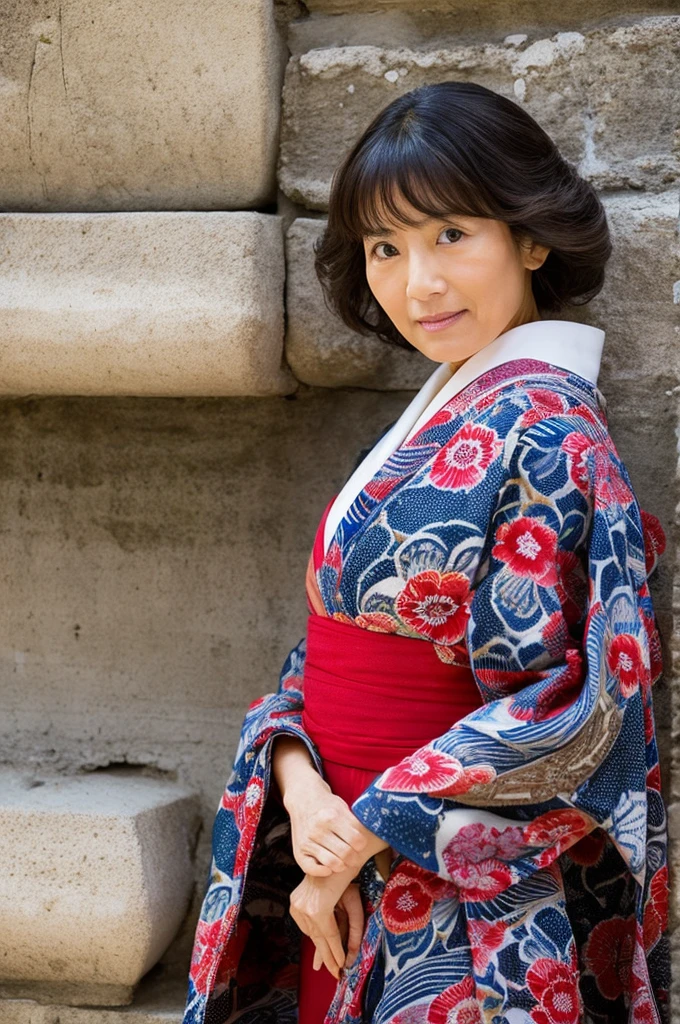 ((Highest quality)),((creation)),((detailed)),Japanese,Mature Woman,Beauty,yukata