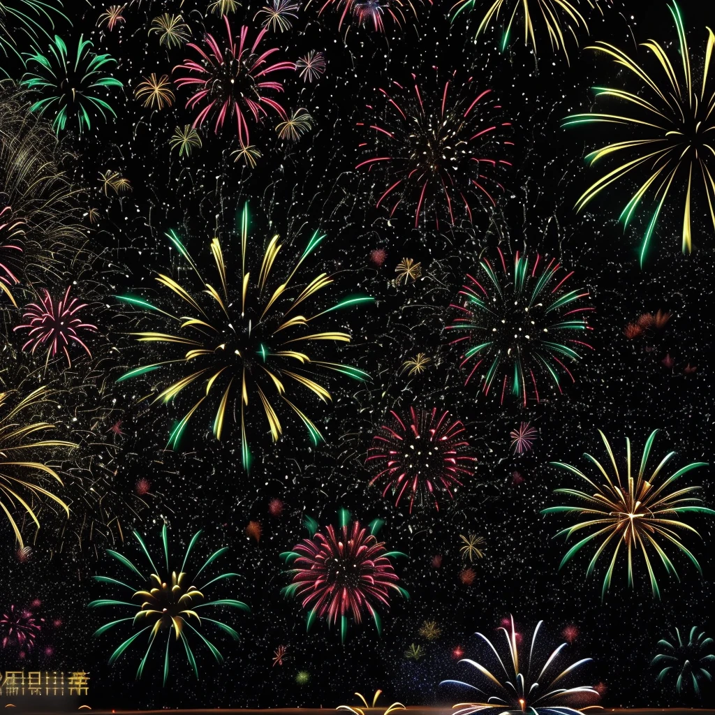 fireworks are lit up in the night sky with stars, fireworks on the background, fireworks in background, firework, fireworks in the background, [ fireworks in the sky ]!!, fireworks, explosionの背景, Black Background, explosionする背景, フラットカラーのBlack Backgroundに, explosion的な背景, Dark. explosion, Fancy Background, Some chaotic glow, Great background