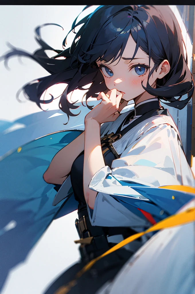 solo、Girls' High School生、(Big Breasts、Big Tits)、(Black Hair、Very Short Hair、Boyish cut)、nsfw、sitting、(Sailor suit summer uniform、Short sleeve、Yellow tie、Navy blue micro mini skirt、Navy Pleated Skirt、White mesh panties、White Short Socks)、Arms folded behind back、Spreading her legs:1.5、(Big Breasts、Big Tits)、Girls' High School、classroom