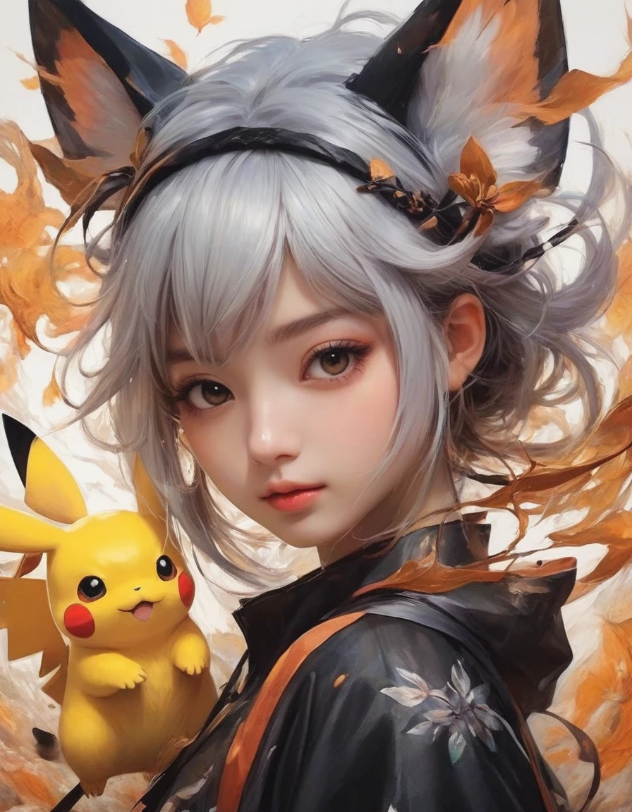 author:Alexandre Jacovleff, 口袋妖怪style的艺术, Energetic, Lovely, Japanese cartoons, fantasy, Reminiscent of the Pokémon series,, (Bright and extremely beautiful:1.4), (masterpiece, best quality:1.4) , Nicomoli (Nicola Samori) style,