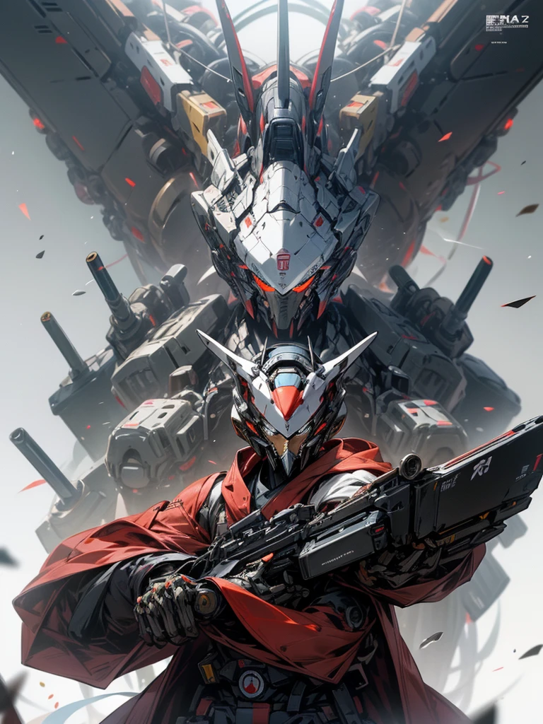 Un dibujo de un robot con una pistola en la mano, genial estilo mecha, mecha inspirado, arte mecha, japanese wick, anime mecha moderno, alexandre ferra mecha, # mecha, mecha, aesthetic lock, cerradura blanca alexandre ferra, traje mecha, anime aesthetic lock, mecha human, mecha anime