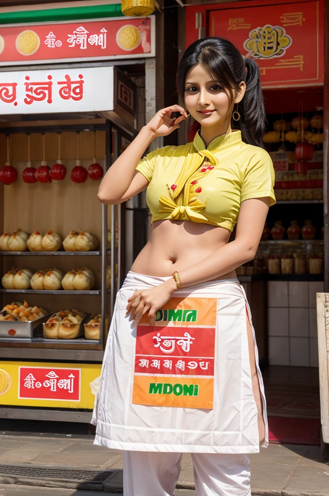 ((dimsum food)), ((logo)), ((momo)), ((Momo Express)), ((logo design)), ((model selling dimsums)), ((Indian Shop)), ((Momo Express Written)), ((Indian Street)), ((Hindi))