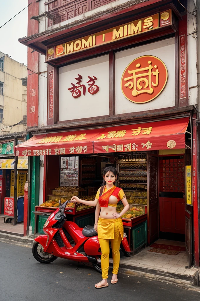 ((dimsum food)), ((logo)), ((momo)), ((Momo Express)), ((logo design)), ((model selling dimsums)), ((Indian Shop)), ((Momo Express Written)), ((Indian Street)), ((Hindi))