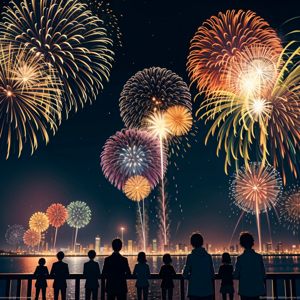 fireworks are lit up in the night sky with stars, fireworks on the background, fireworks in background, firework, fireworks in the background, [ fireworks in the sky ]!!, fireworks, Black Background