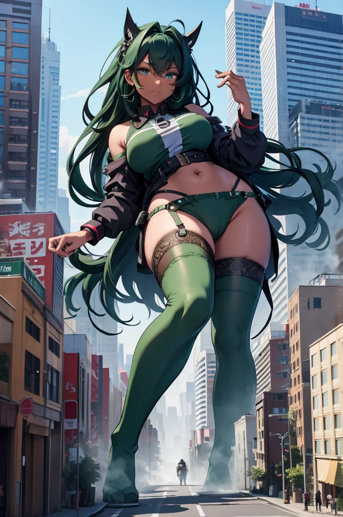 dreadlocks,dark green hair,pajama pantd,pajsm shirt,bedtime attrie, boits,tired,dark skin,dark skinned femslr,blue eyes,GtsGiga,Gtscity,Rampage,giantess art,.mature female,solo,1girl,meduim bosom,muscalr woman,milf,best quality,masterpiece,fuzzy boots,Gtscity,cityscape,full-body