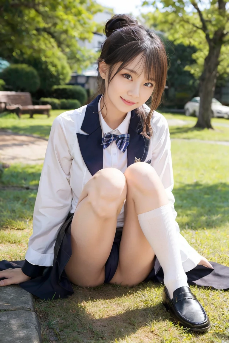 NSFW、front、Upper teeth、smile、Spread your legs out to the sides、Spread your legs wide、I can see your cute panties、(((Attention to detail,Perfect female body、masterpiece,Attention to detail))),Long sleeve,Jacket 1.5,Knee socks 1.5,loafers1.5,Panty shot 1.5,Sit with your knees raised ,Spread your legs,On all fours:1.5,((Skirt flip:1.3)),Asian woman in uniform, Realistic Young Gravure Idol, シュールなWomen高生, Japanese , 日本Women制服、blazer, Checkered Pleated Skirt、Women 、シュールなWomen高生,Young and cute gravure idol, Japaneseを身につける, Young Sensual Gravure Idol, Young Gravure Idol, 笑うと美しくて無邪気なWomen高生,Blushing,Beautiful girl with beautiful legs,Beautiful woman natural light、Light clothing,loafers,ponytail,Black shiny hair,,Make a troubled face,Sit on a chair、Sit on a bench、Stand with your feet shoulder-width apart:1.3、Raise your knees:1.3、The skirt rises and the panties are visible、White panties:1.3、Between the thighs:1.3、Look up at her from below:1.3、Perfect Anatomy、Beautiful 16 year old girl:1.3 Spread your legs、Realistic photos、Navy blue pleated skirt、Hair Bun、smile、(White panties 1.5)、run-6500-v1.1, (RAW Photos:1.2), (Realistic), (Genuine:1.4), Elegant elite woman sitting with her knees apart on a park bench, 日本の学校uniformを着て,((Sit with your legs apart))、((not wear underwear))、 日本の女の子のuniform, 日本の学校uniform, wear a principal&#39;uniform, Young and cute gravure idol, Photos taken in 2020, Women高生のような格好, wear , wear a strict business suit, Young and thin gravure idol, Seifuku　　　　　　　run-6500-v1.1, (RAW Photos:1.2), (Realistic), Beautiful detailed girl, Sit on a bench with your knees apart、(Genuine: 1.4), Very detailed目と顔, ((日本の学校uniform:1.2))、((City of night:1.2)), Self Snap, Instagram、game_Hmph, Large file size, High resolution, Very detailed, Highest quality, [masterpiece:1.6], Consciousness upward, Very detailed, Hmph, finely, Highest quality, 8k wallpaper, Cinema Lighting, 1 girl, , Perfect figure, Cute droopy eyes、Beautiful big eyes、Pick finger, ((Tabletop)), Highest quality, 1 girl, eye shadow, Portraiture, ((Full Body Shot:1.4))、(とても愛情深いsmile:1.2)、Realistic skin texture、Shiny skin、Exposed thighs!!!、not wear underwear