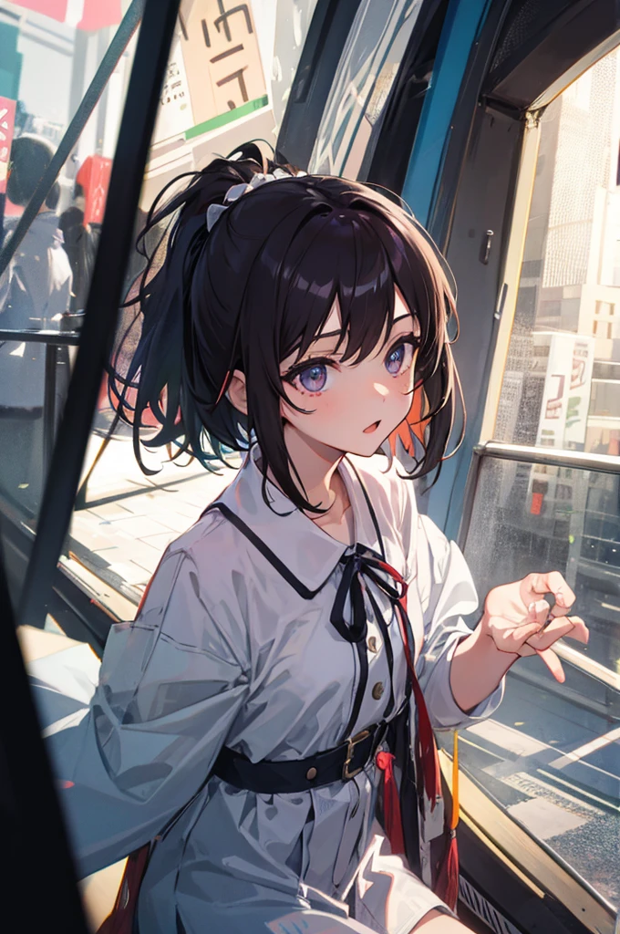 solo、Girls' High School生、(Big Breasts、Big Tits)、(Sailor suit summer uniform、Short sleeve、Yellow tie、Navy blue micro mini skirt、Navy Pleated Skirt、White mesh panties、White Short Socks)、Arms folded behind back、Spreading her legs:1.5、(Big Breasts、Big Tits)、(Black Hair、Very Short Hair、Boyish cut)、sitting、Girls' High School、classroom