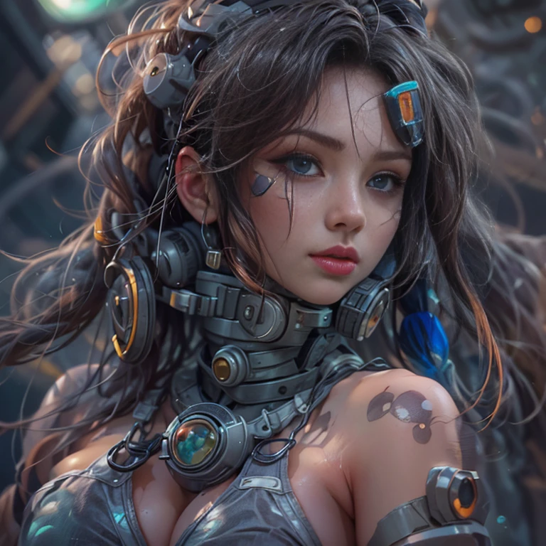(左目にEye patchをした美しい若い女性の宇宙海賊:1.7)、Eye patch、Dreadlocks、Large Breasts、Spaceship、Barrel、Spaceport、arms、gun、knife、sword、Sensual pose、Provocative pose、Full Body Shot、(Highest quality、4k、8k、High resolution、masterpiece:1.2)、Super detailed、(Real、Photorealistic、Photorealistic:1.37)、Cinematic lighting、Dramatic lighting、Bright colors、Very detailed、SF、cyber punk、Digital Art、mynatalee woman