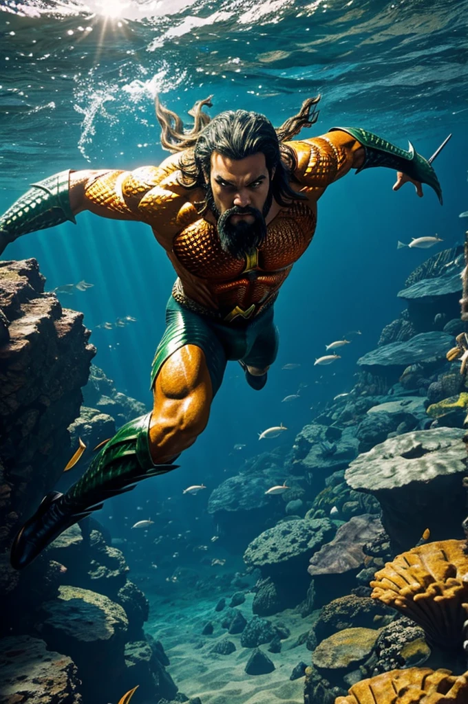 Aquaman salvando al mar de la basura