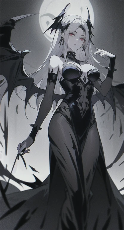 Ancient Queen Zelda, spiked wings, silver hair, dark castle, obsidian armor, pale white skin, ghostly appearance,