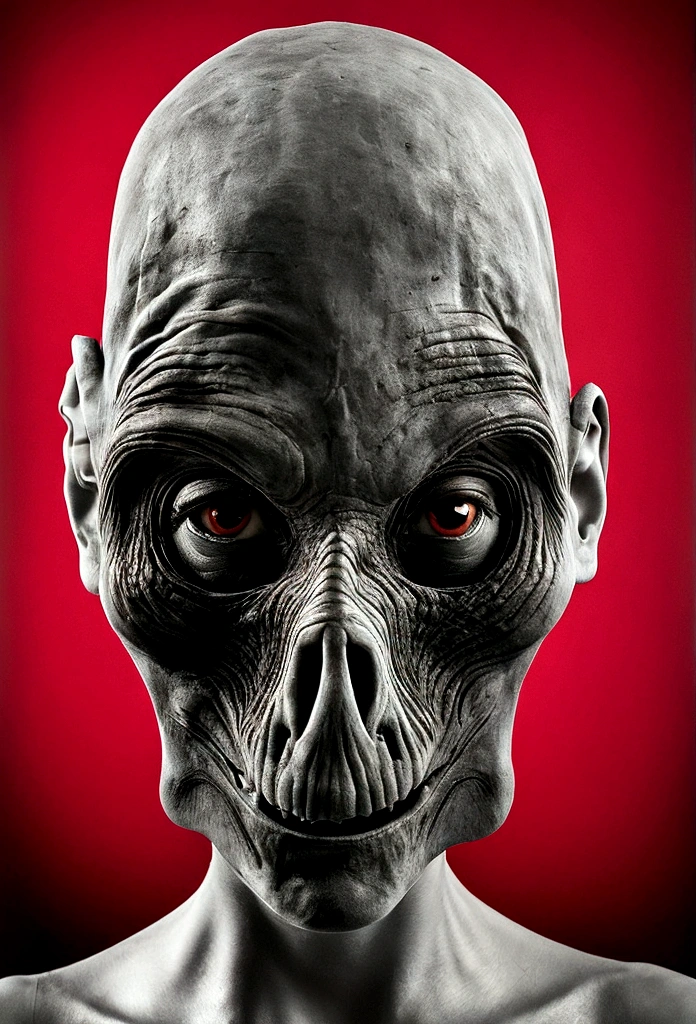Tiro de medio cuerpo, hyperrealism photography, Beautiful model with avant-garde gelatin xenomorphic nun mask, cubierto de sangre, Renderizado de octanaje
