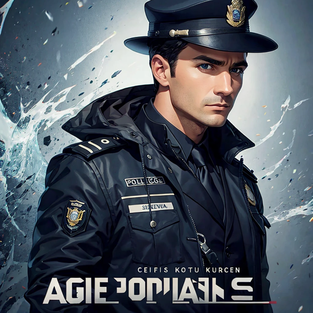 A handsome Police inspector in a cinematic style