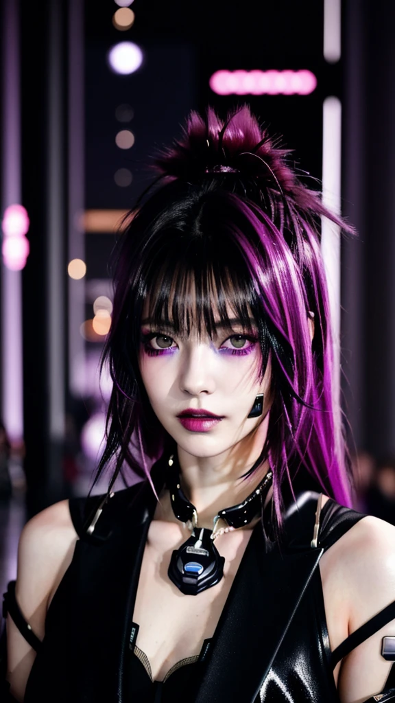 フェイスペイントをしたサイボーグのBeauty, whole body, cyber punk, Fashion Model, Beauty, Francis Bacon's painting style