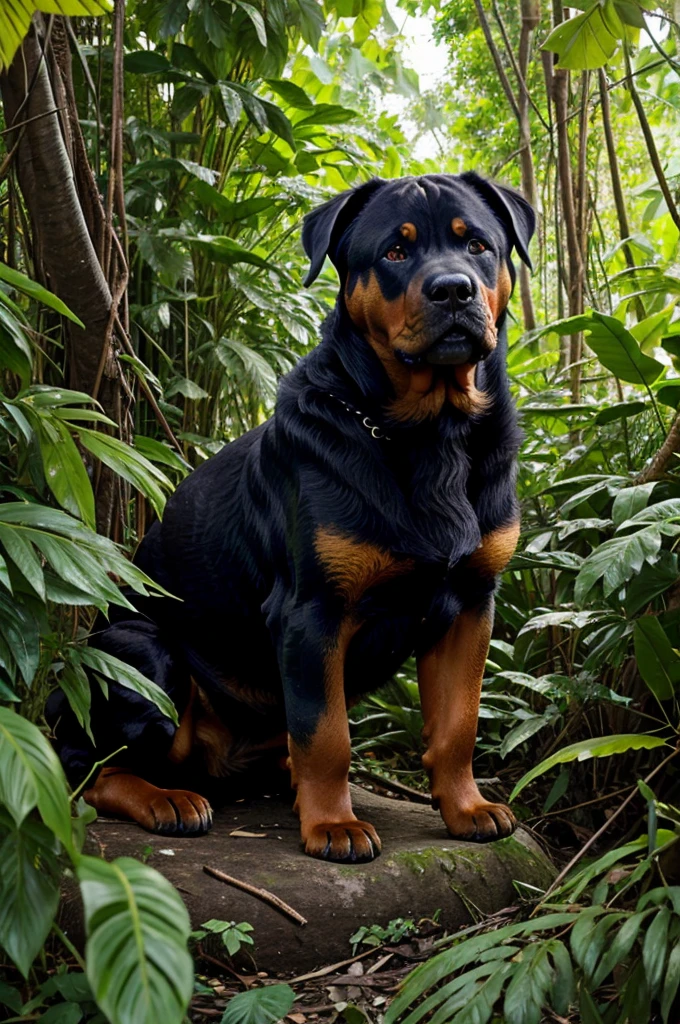 Jungle of India with Rottweiler