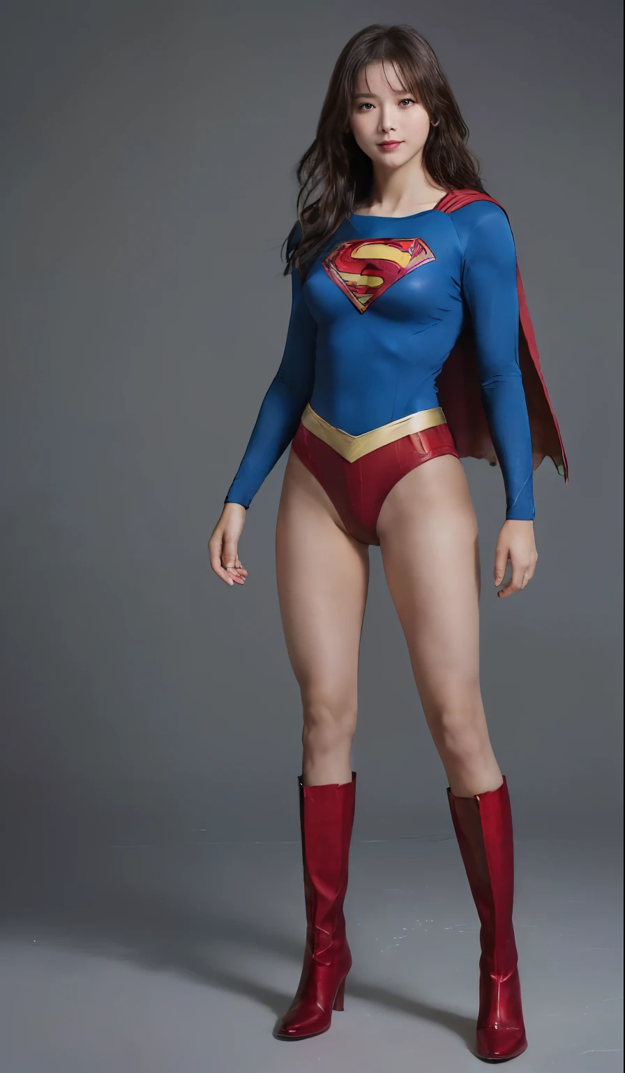 No background、(((Beautiful legs in black tights.)))、(((Legally express the beauty of your smile)))、((((Make the most of your original images)))、(((体にぴったりフィットするSupergirl Costume)))、(((Supergirl Costume)))、(((Beautiful Short Hair)))、(((She is winking cutely.)))、(((Please wear black tights....、Wear red boots)))、((Best image quality、8k))、((Highest quality、8k、masterpiece:1.3))、(((Preserve background )))、Sharp focus:1.2、Beautiful woman with perfect figure:1.4、Slim Abs:1.2、Wet body:1.5、Highly detailed face and skin texture、8k