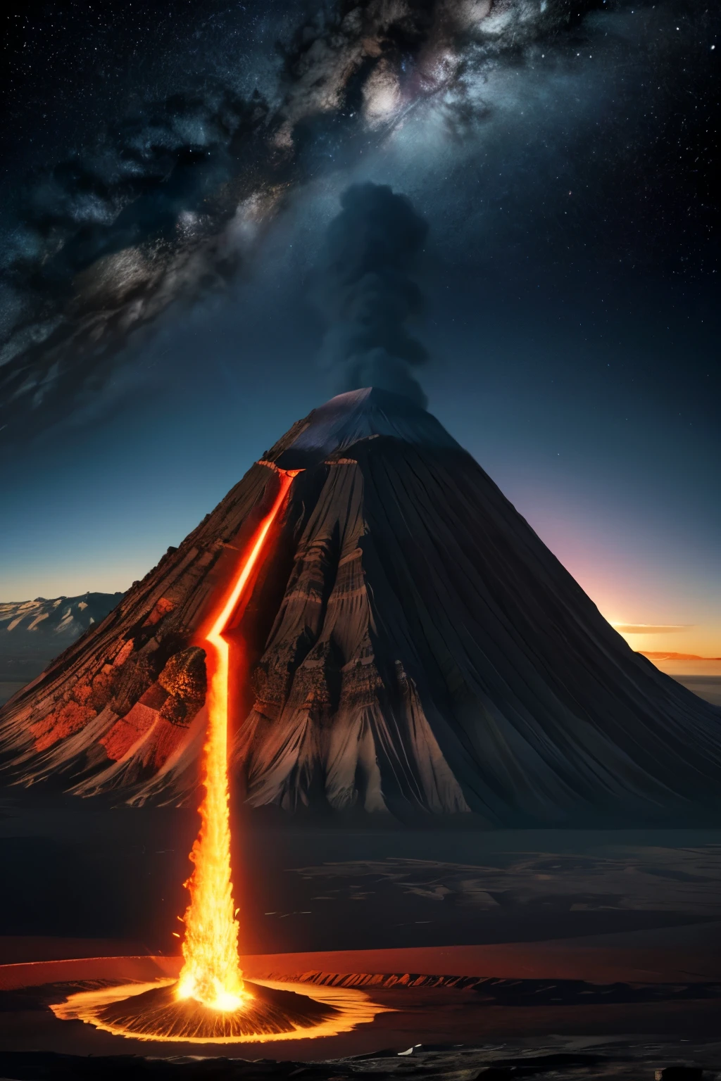 Create a super gaint valcano, earth is about to end hd realistic image 