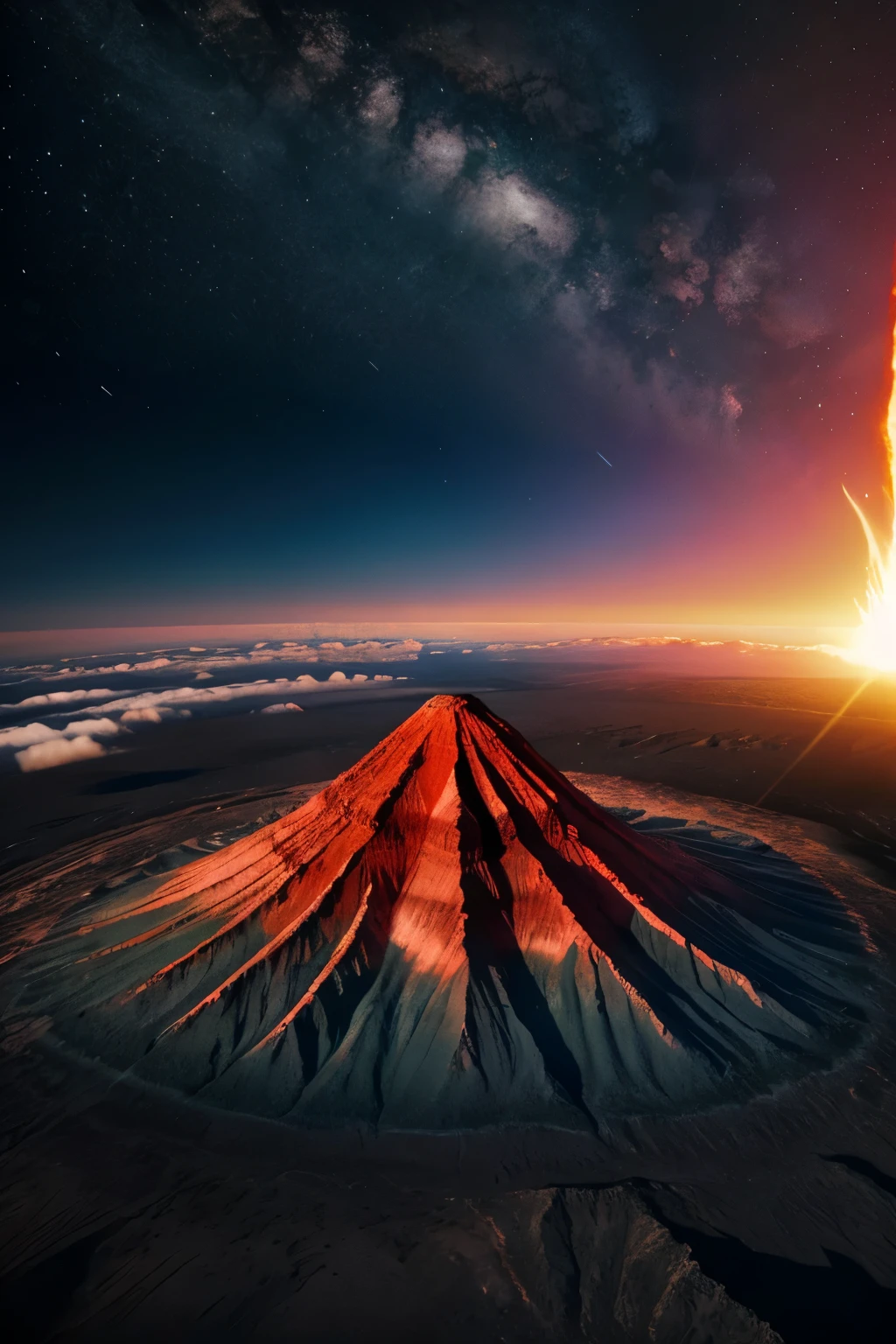 Create a super gaint valcano, earth is about to end hd realistic image 