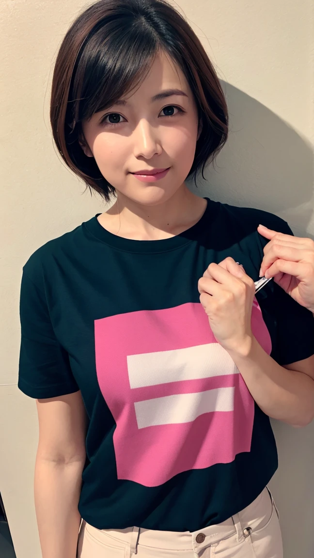 One beautiful woman、Short Hair、, short sleeve