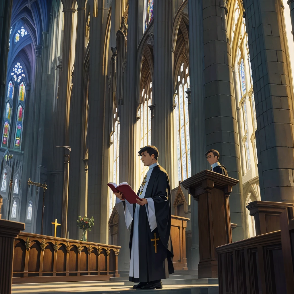 nature creature as a priest at the cathedral 