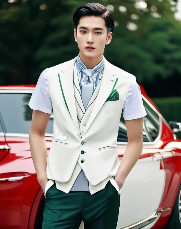ชายอาราฟwear a suitสีเขียวผูกเน็คไทยืนอยู่บนถนน, Put on green. suit, Dress well, Dress well, Green suit and bow tie, 3-piece suit, Handsome and elegant, Suits and waistcoats, Three-piece suit, complex suit, Put on green., stylish suit, wear a suitผู้ชายที่มีสไตล์, wear a suit, fully dressed