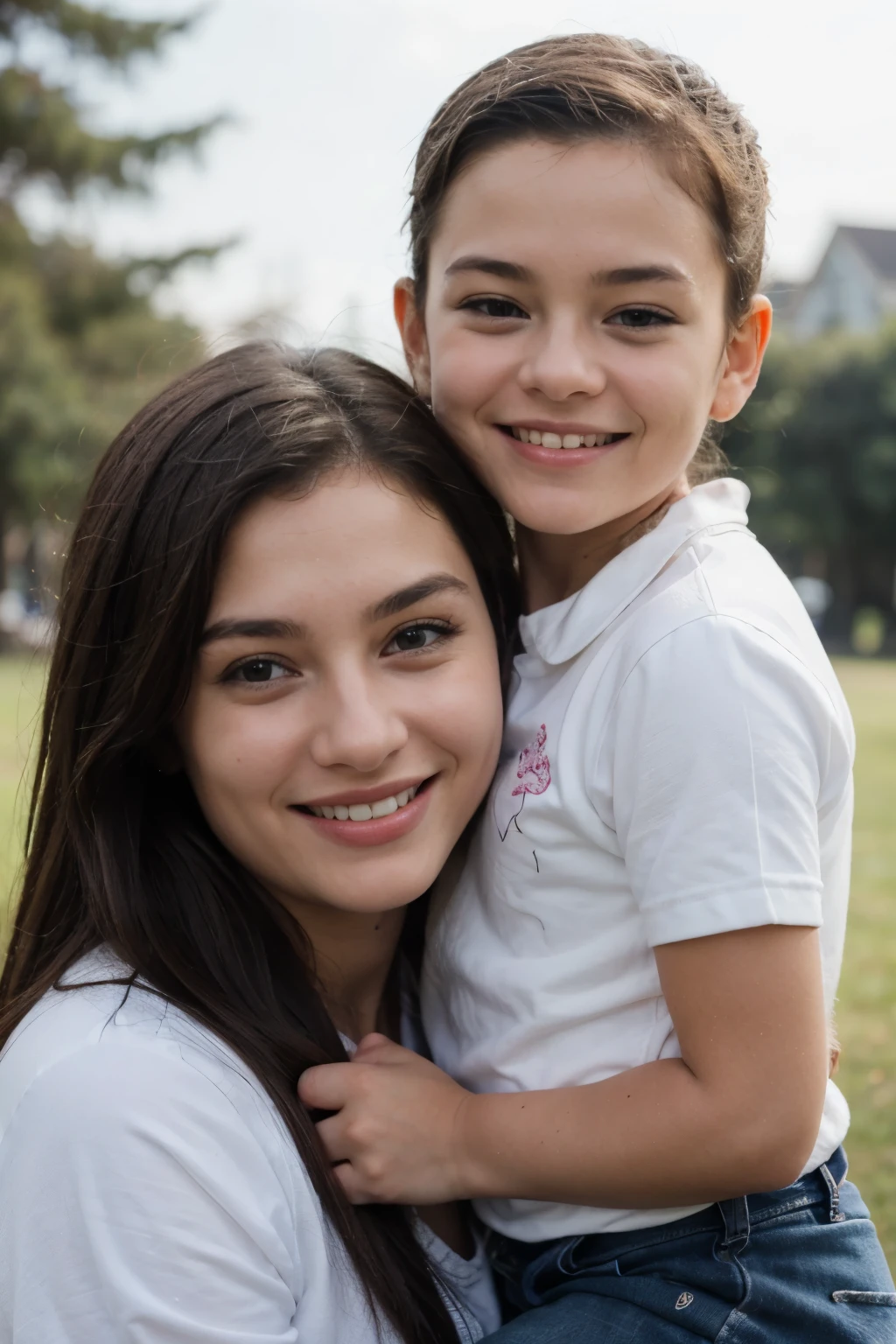 Father and daughter smiling happily