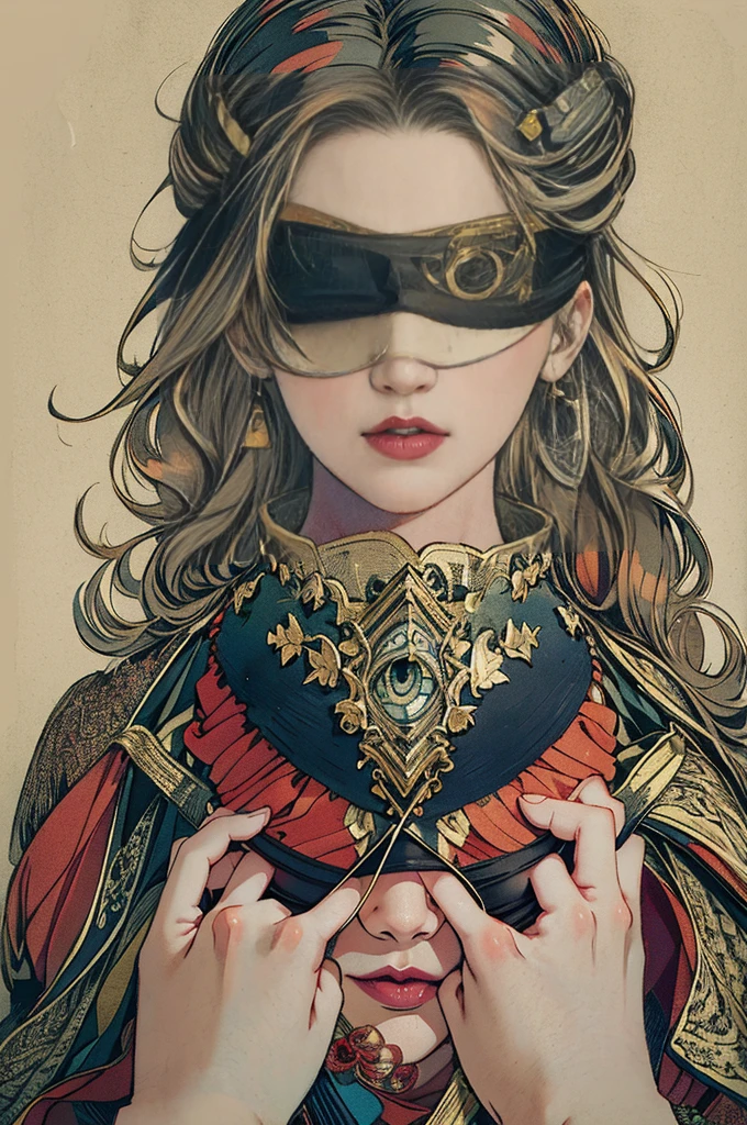 (masterpiece, top quality, best quality, official art, beautiful and aesthetic:1.2),
blindfold,(Eye Patch:1.5), solo, 1girl, open mouth, long hair, long sleeves, bangs, smile, upper body, bandages, shirt,
extreme detailed,highest detailed, optical mixing, playful patterns, lively texture, unique visual effect