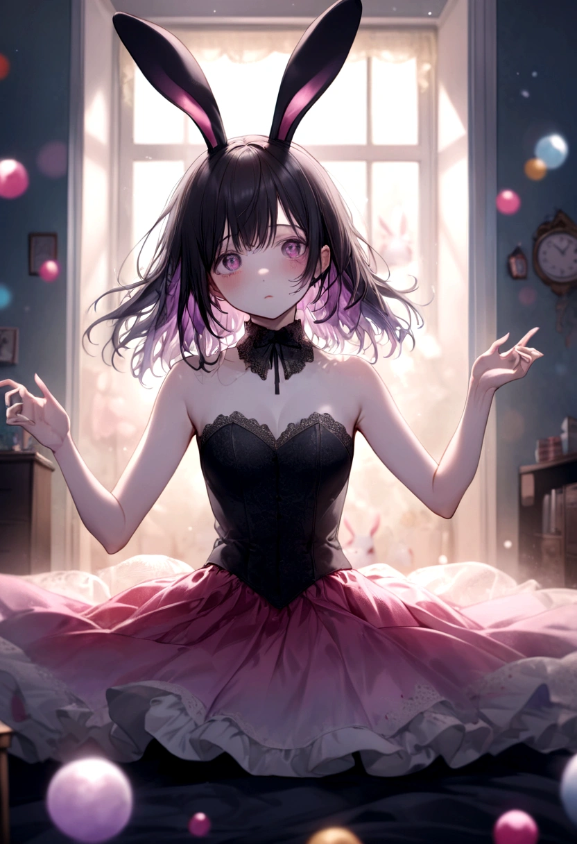 Hallucinations, Fantasy , nightmare , Insane Dream , Bokeh Female Bunny , Please pull it out with my body. , room