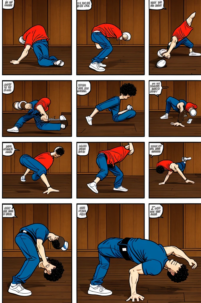 Create a breakdancing comic 