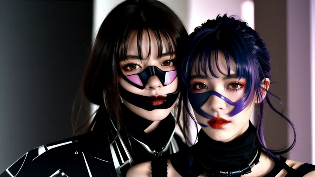フェイスペイントをしたサイボーグのBeauty, whole body, cyber punk, Fashion Model, Beauty, masterpiece, Francis Bacon's painting style