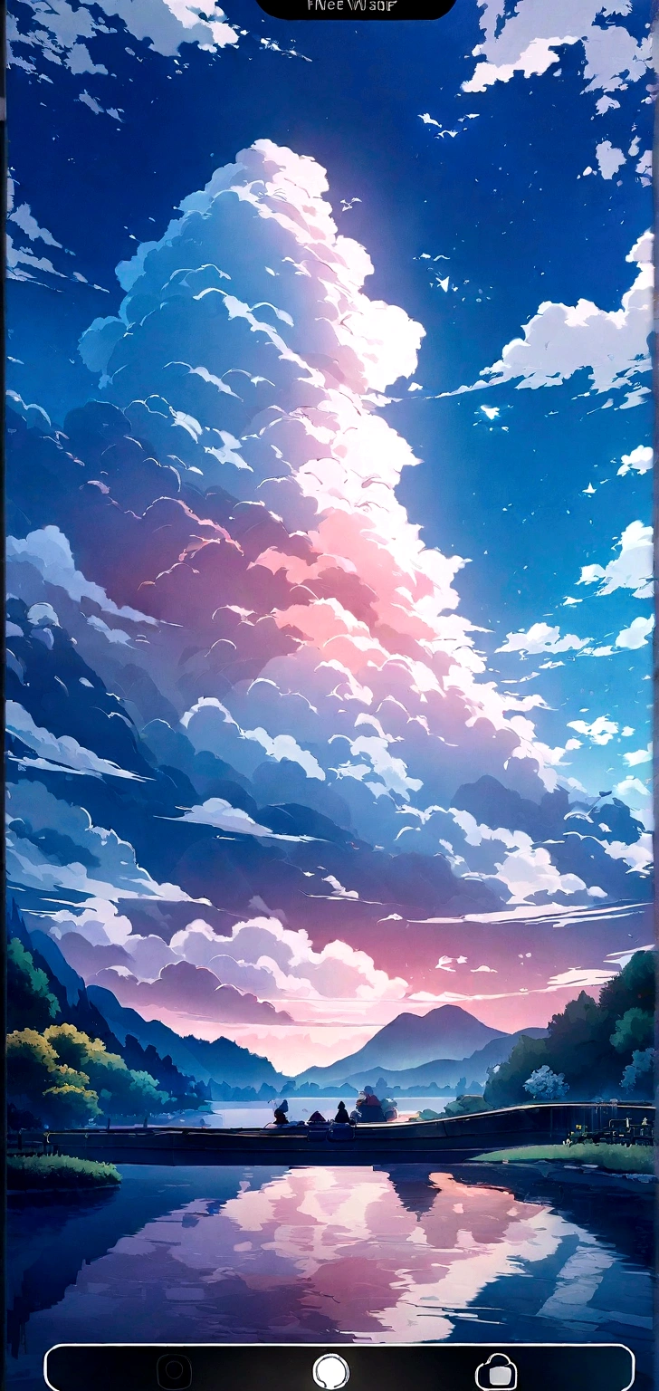 there is a picture of a picture of a beautiful sky, amazing wallpaper, anime landscape wallpaper, anime wallpaper 4 k, anime wallpaper 4k, anime nature wallpap, anime background, scenery wallpaper, magnificent background, anime wallpaper, beautiful wallpaper, 4k anime wallpaper, beautiful iphone wallpaper, anime beautiful peace scene, highly detailed background, landscape wallpaper, anime wallaper,mokotoshinkai, yournme