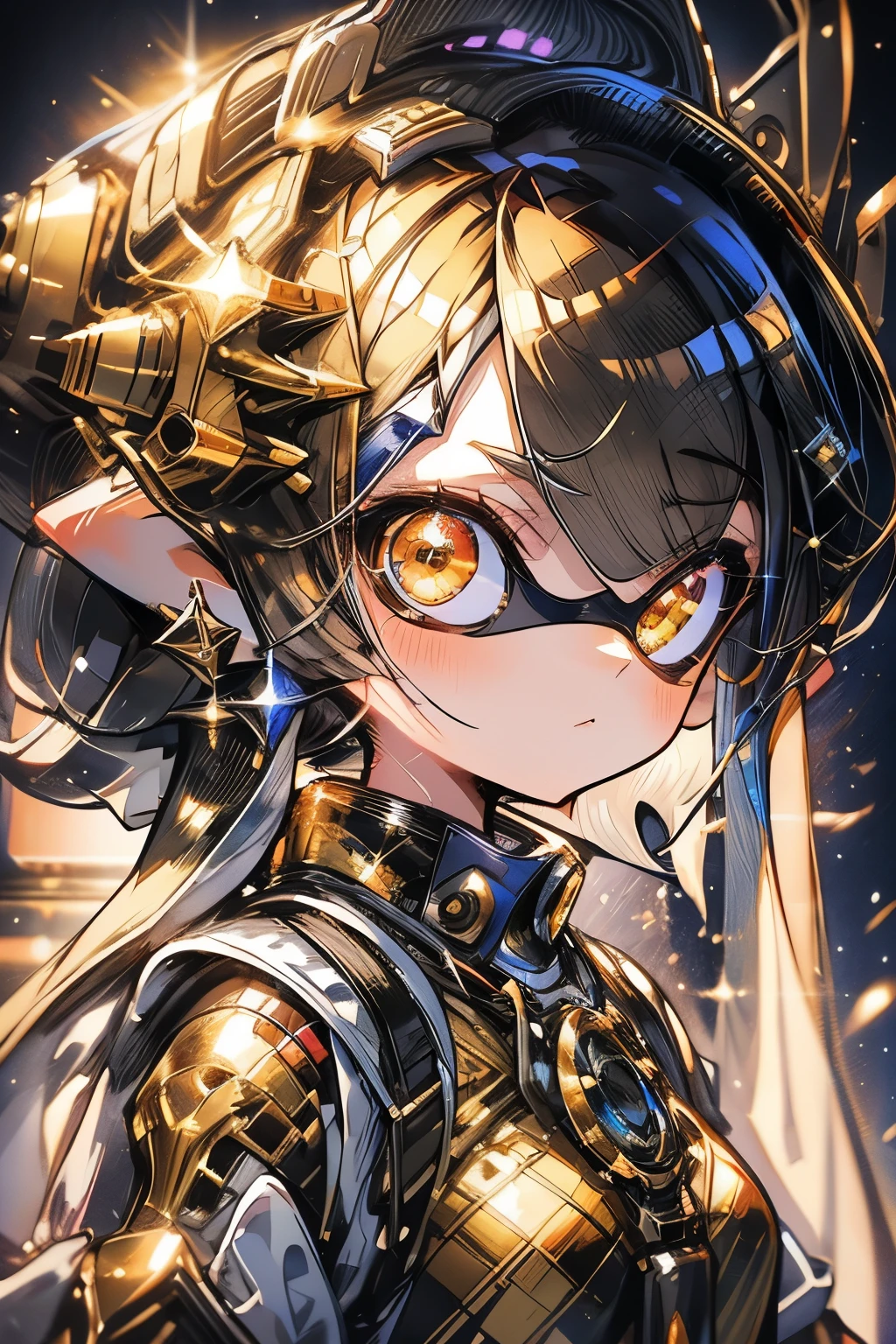 Immerse yourself in the elegance and sophistication of a beautiful Splatoon girl with captivating sparkling golden eyes. Utilizing 3D technology and Octane rendering at 8K resolution、Her face is drawn in a very realistic way。. Exquisite sharp details and smooth rendering style, A slightly thinner face、Combined with film studio lighting, This work of art will be a true masterpiece.. We hope ArtStation will be a trendsetter in the digital art community.、Get ready to turn heads.