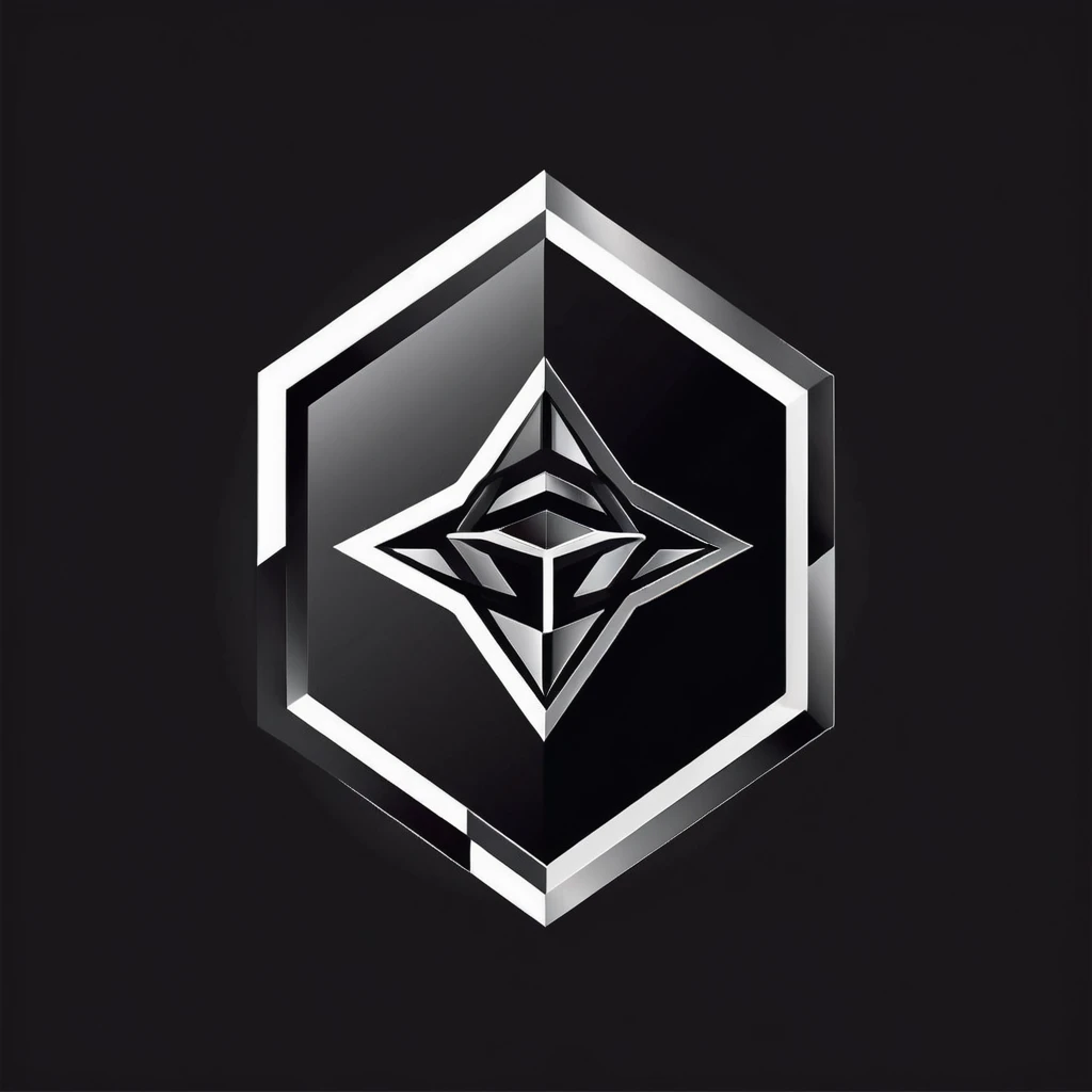 mining company logo design. with a geometric style, flat, without color gradations, with neat shapes in black and white, monochrome