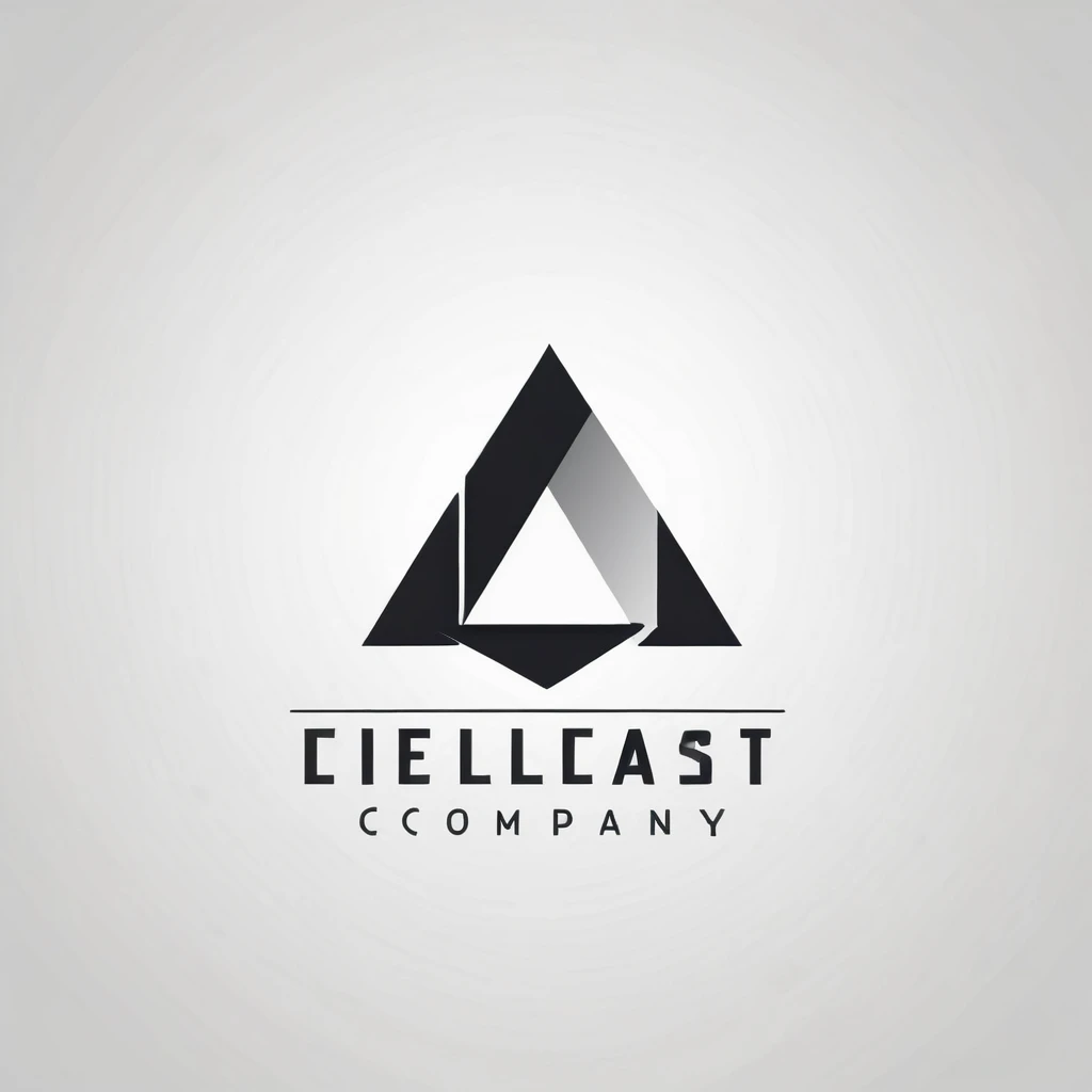 mining company logo design. with a geometric style, flat, without color gradations, with neat shapes in black and white, monochrome