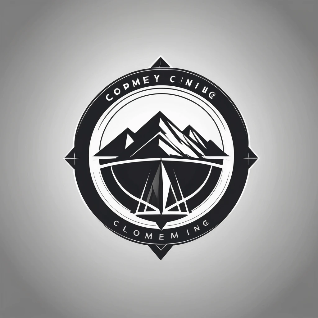 mining company logo design. with a geometric style, flat, without color gradations, with neat shapes in black and white, monochrome