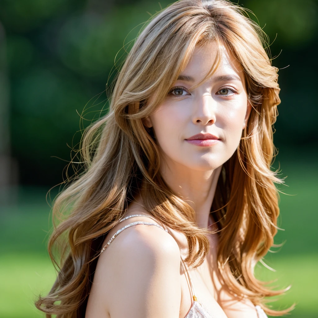 Beautiful mature woman with wavy long blond hair, Sexy beauty, Ultra-high resolution,(Realistic:1.4), ((Highest quality)), ((masterpiece)), (be familiar with),