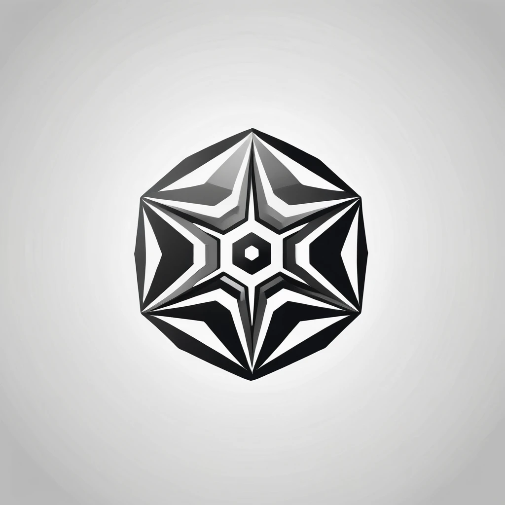 technology logo design. with a geometric style, flat, without color gradations, with neat shapes in black and white, monochrome