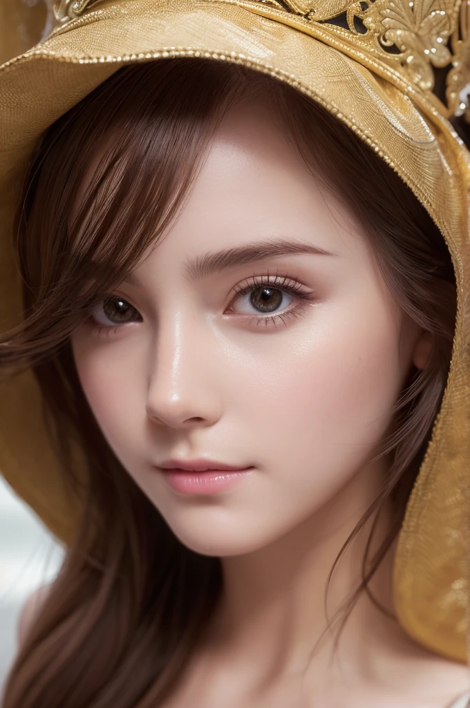 (Surreal), (High resolution), (8k), (Very detailed), (Beautiful attention to detail), (Superior Quality), (Super detailed), (masterpiece), (Detailed face), Focus Smooth、Emma Watson's face、Huge breasts、Japanese、Beach、White and beautiful skin、Small nipples、hairless labia、Laughter
