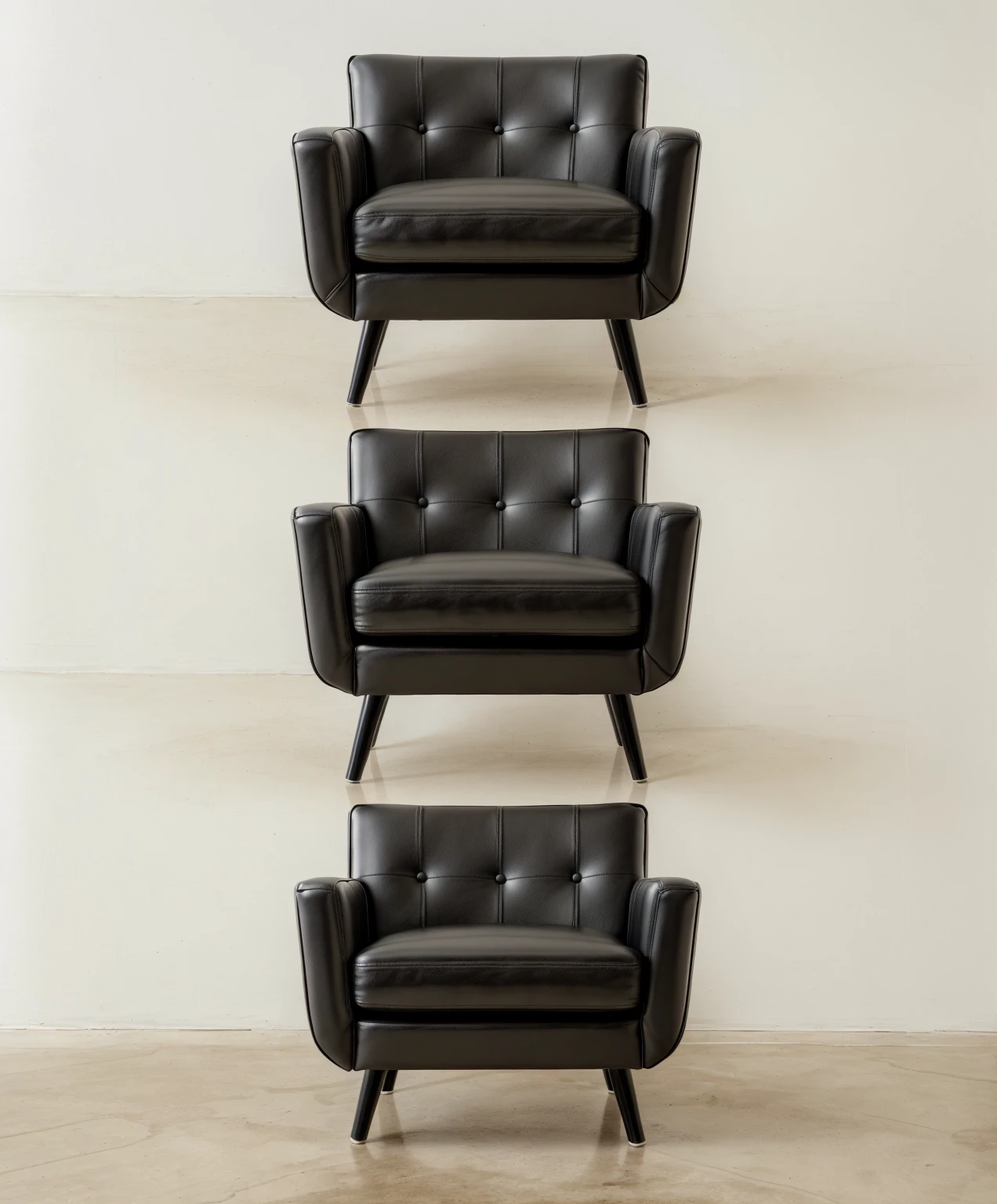 PLATFORM KTHOUSE, 1 Princess Box chair in dark studio with glossy black leg:1.3