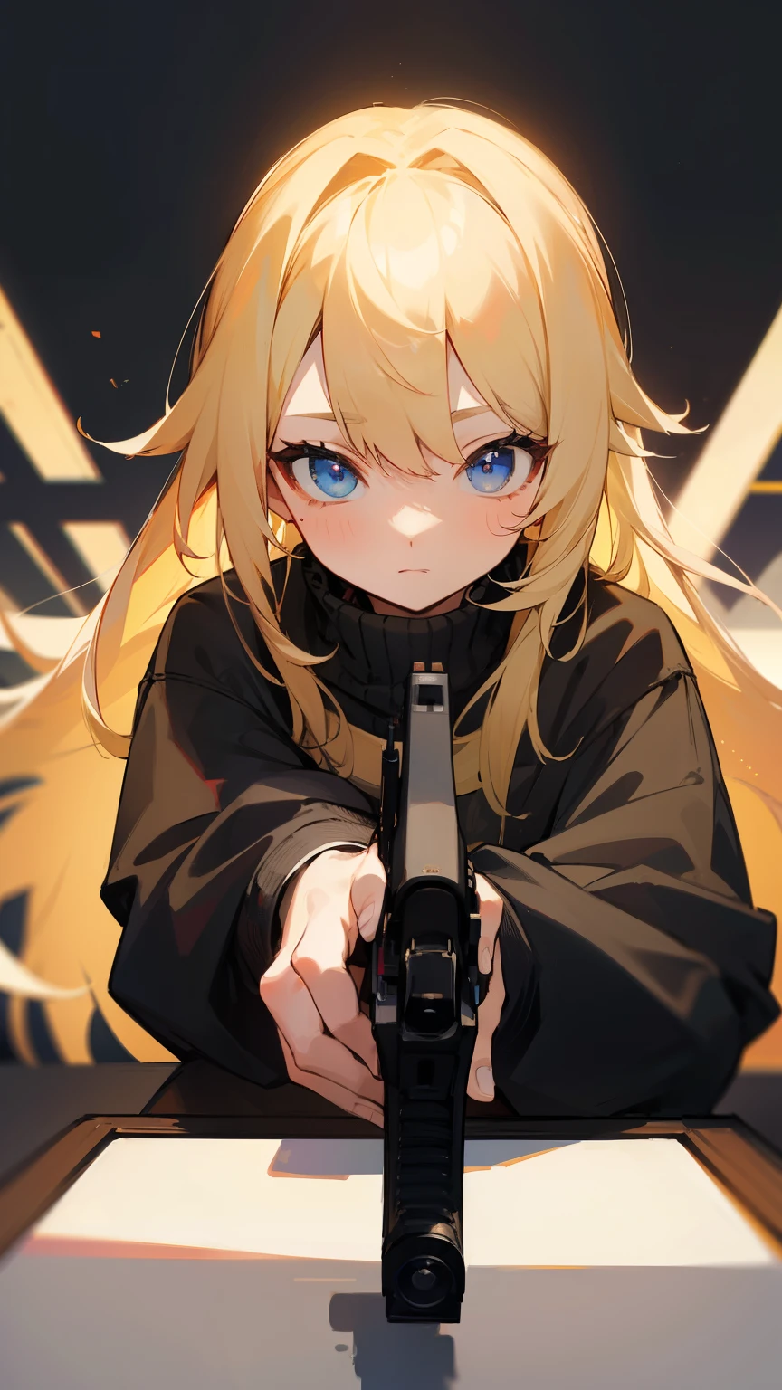 (masterpiece、Highest quality)、VTuber has a gun、Blonde