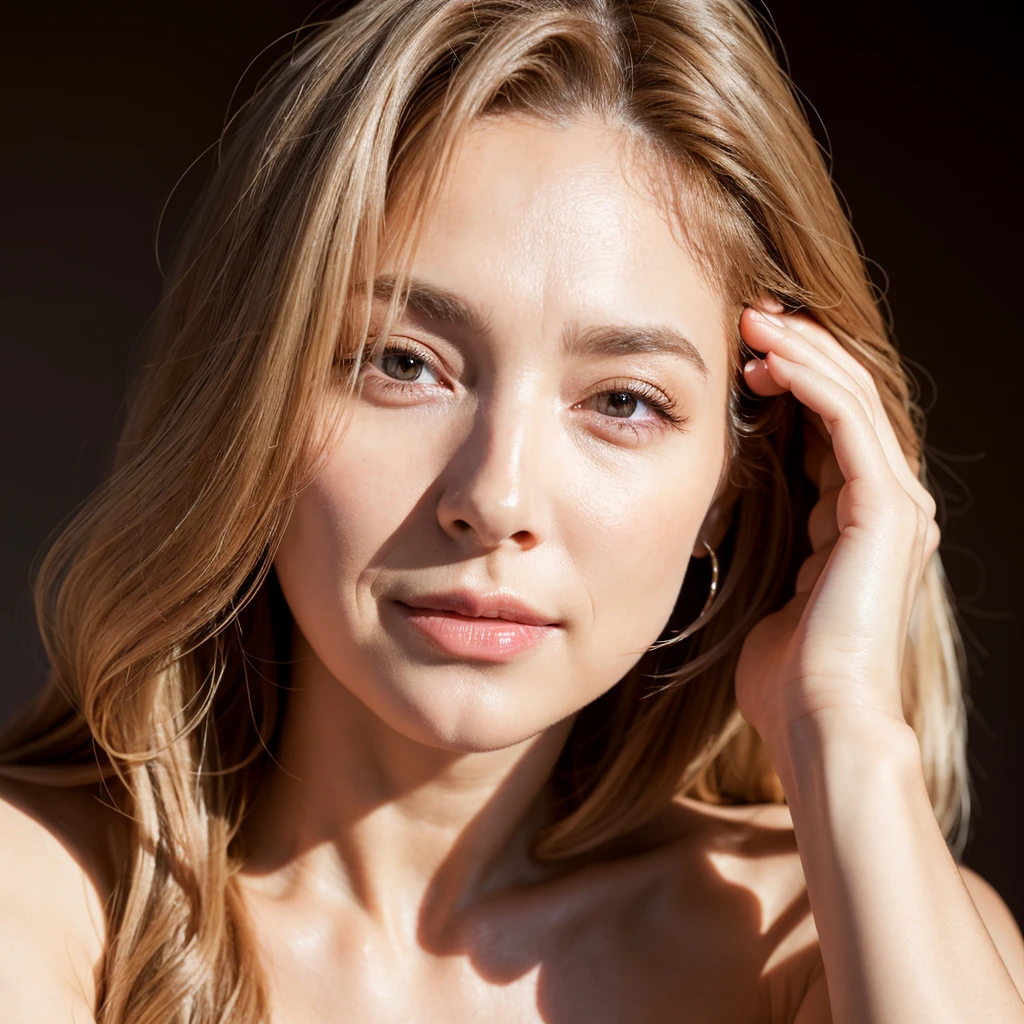Beautiful mature woman with wavy long blond hair, Sexy beauty, naked, Ultra-high resolution,(Realistic:1.4), ((Highest quality)), ((masterpiece)), (be familiar with),