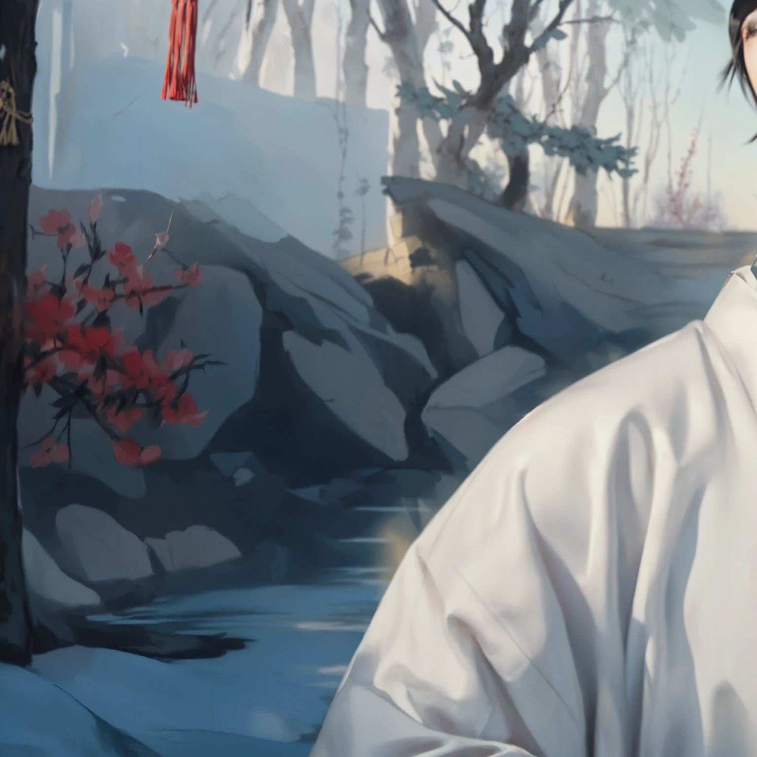 traditional Chinese painting,traditional Chinese art, artwork in the style of guweiz, detailed painting 4 k, inspired by Cao Zhibai, artgerm and atey ghailan, inspired by Xiao Yuncong, makoto shinkai cyril rolando, inspired by Guan Daosheng, makoto sinkai, inspired by Li Rongjin