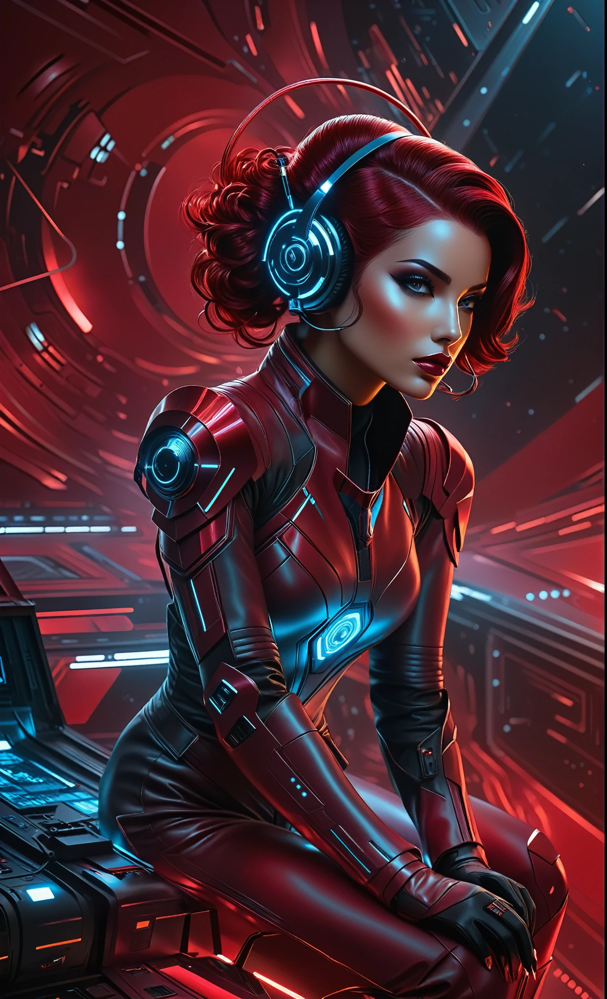 Luis Duarte Art - Crimson Sci - Fi Mystique style, by Luis Duarte, Luis Duarte style, Space Art, Sci-Fic Art, Dark Influence, NijiExpress 3D v3, Kinetic Art, Datanoshing, Oilpainting, Ink v3, Splash style, Abstract Art, Abstract Tech, Cyber Tech Elements, Futuristic, Epic style, Illustrated v3, Deco Influence, AirBrush style, drawing, Metallic Effect, Geo2099 style, Mixpnk