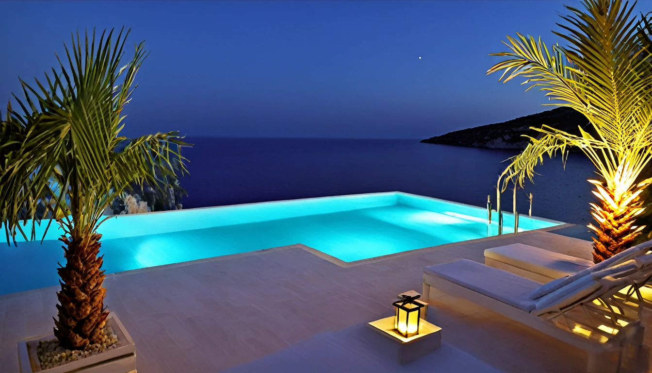 Kefalonia,4K,Ultra HD,Extravagant space,Ambient indirect lighting,Palm tree,rich,rich,VIP,VIP