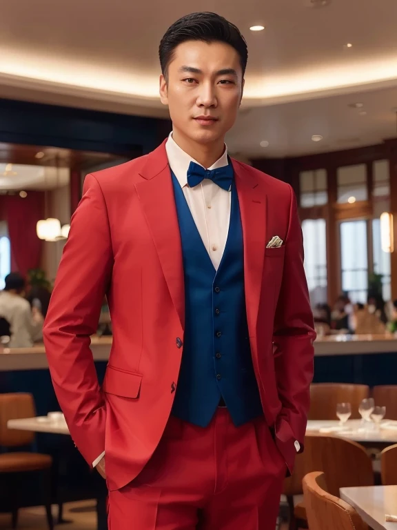 Close-up of an Asian man wearing a blue jacket and, Dilraba Dilmurat, Inspiration from Chen Daofu, Inspiration from granddaughter, Inspiration from Chen Lu, Inspiration from Chen Lin, fan art, Inspired by Sim Sa Jung, Digital art of elegance, แรงบันดาลใจจาก Ni Tian, Inspired by Qi Cao Qian Ji, Inspiration from Jackie Chan